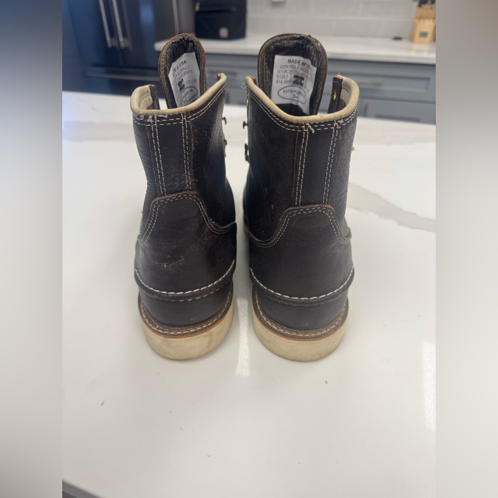 Men's Brown Leather Boots - Picture 3 of 5